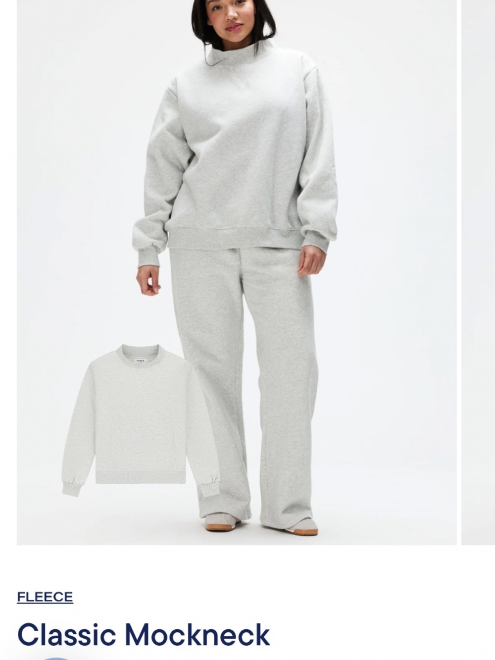 Classic Mockneck Fleece Sweatshirt - Light Gray